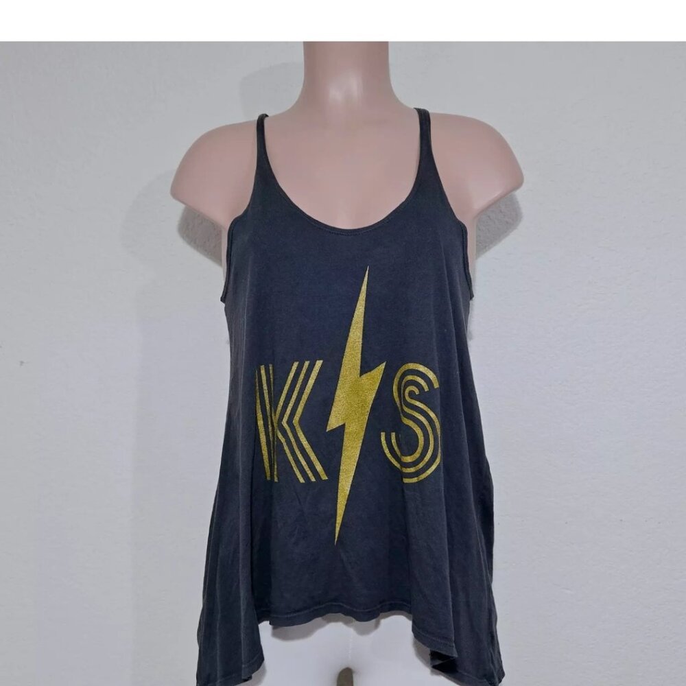 Alchemy for Kendra Scott Charcoal Gray Tank Top Metallic Gold KS